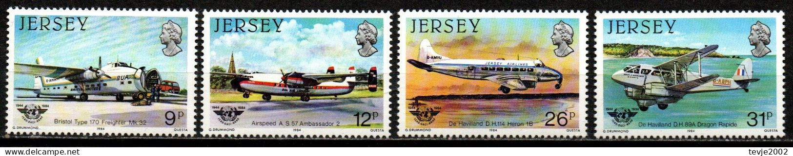 Jersey 1984 - Mi.Nr. 330 - 333 - Postfrisch MNH - Flugzeuge Airplanes - Airplanes