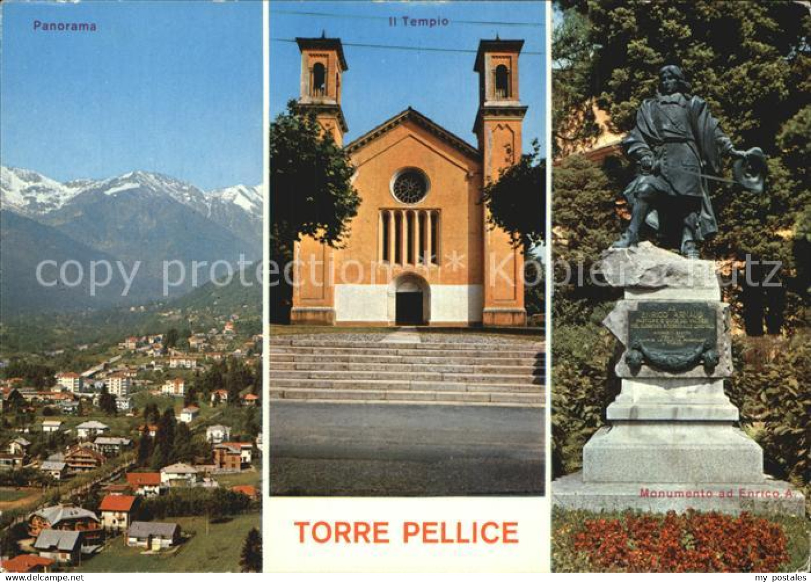 72503587 Torre Pellice Panorama Il Tempio Monumento Ad Enrico A Torre Pellice - Other & Unclassified