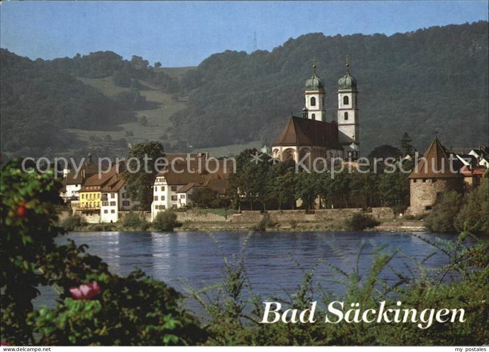 72503545 Bad Saeckingen Rheinblick Mit St Fridolins Muenster Und Gallusturm Bad  - Bad Saeckingen