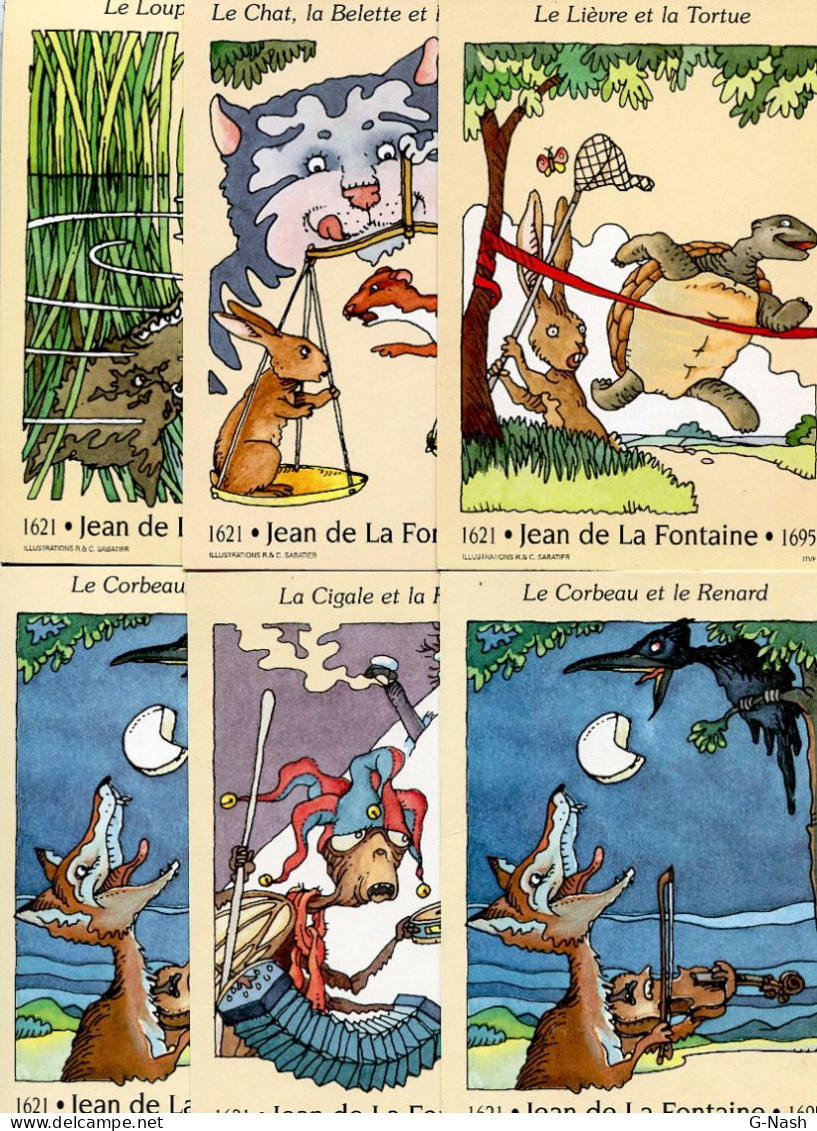 Entiers - Prêt à Poster - Lot De 6 CP Neuves Fables De La Fontaine - Prêts-à-poster: Other (1995-...)