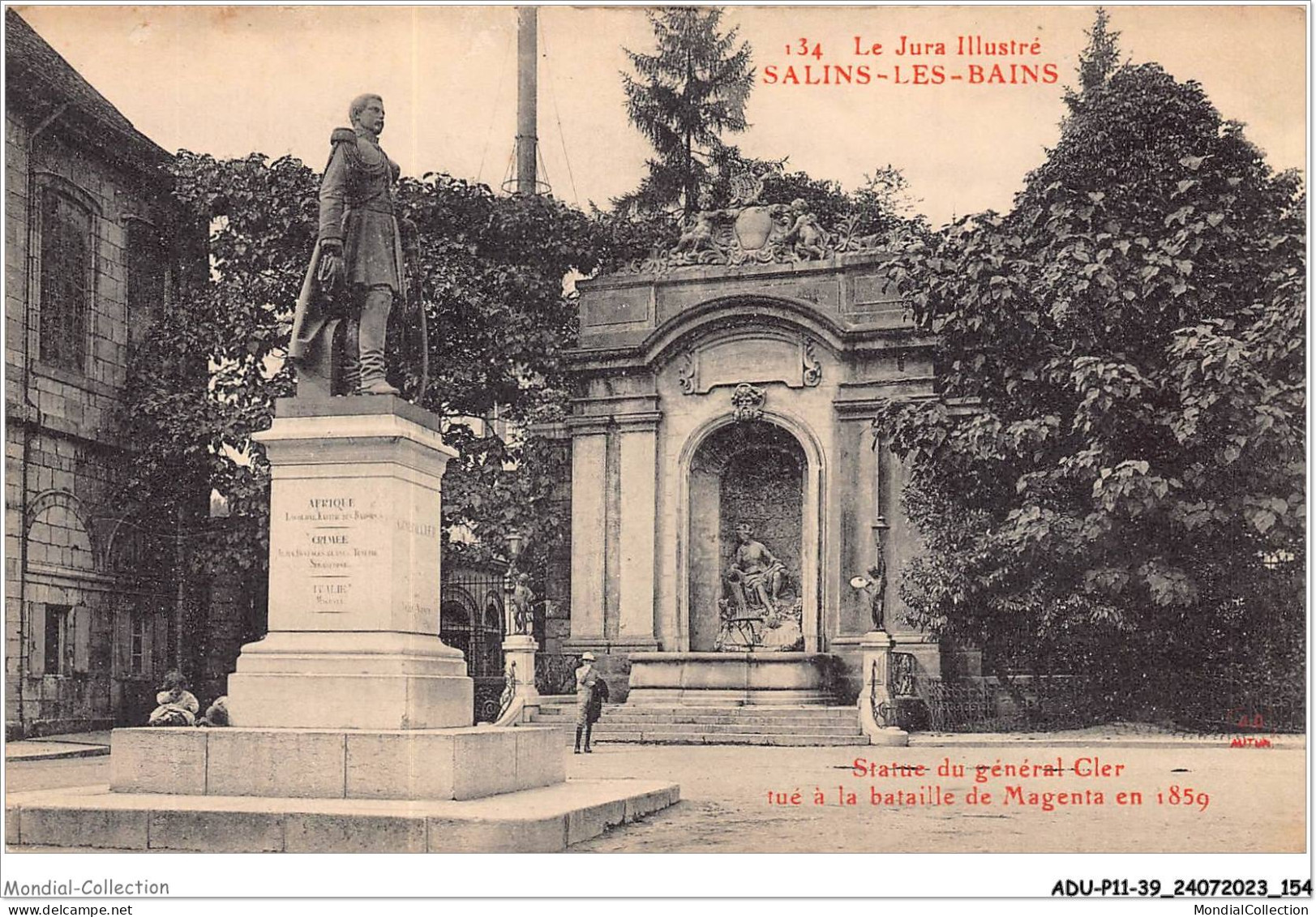 ADUP11-39-0997 - SALINS-LES-BAINS - Statue Du Général Cler Tué à La Bataille De Magenta En 1859 - Dole
