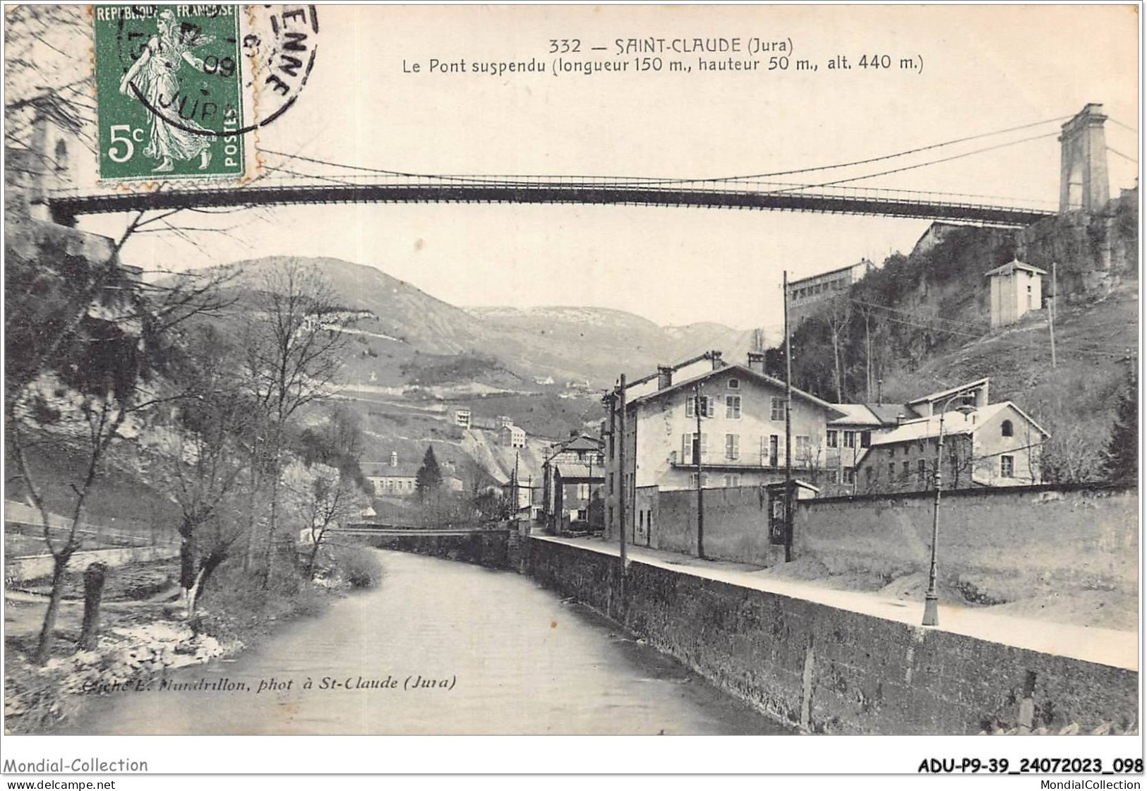 ADUP9-39-0766 - SAINT-CLAUDE - Le Pont Suspendu  - Saint Claude