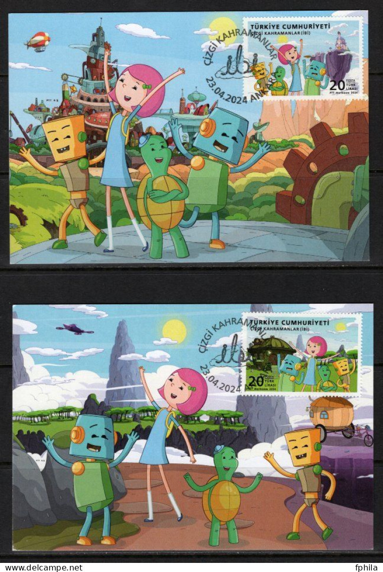 2024 TURKEY CARTOON HEROES IBI MAXIMUM CARDS - Cartes-maximum