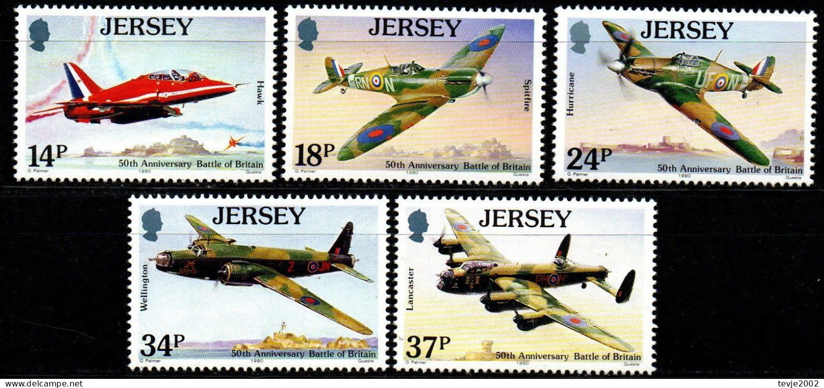 Jersey 1990 - Mi.Nr. 524 - 528 - Postfrisch MNH - Flugzeuge Airplanes Military Militaria - Airplanes