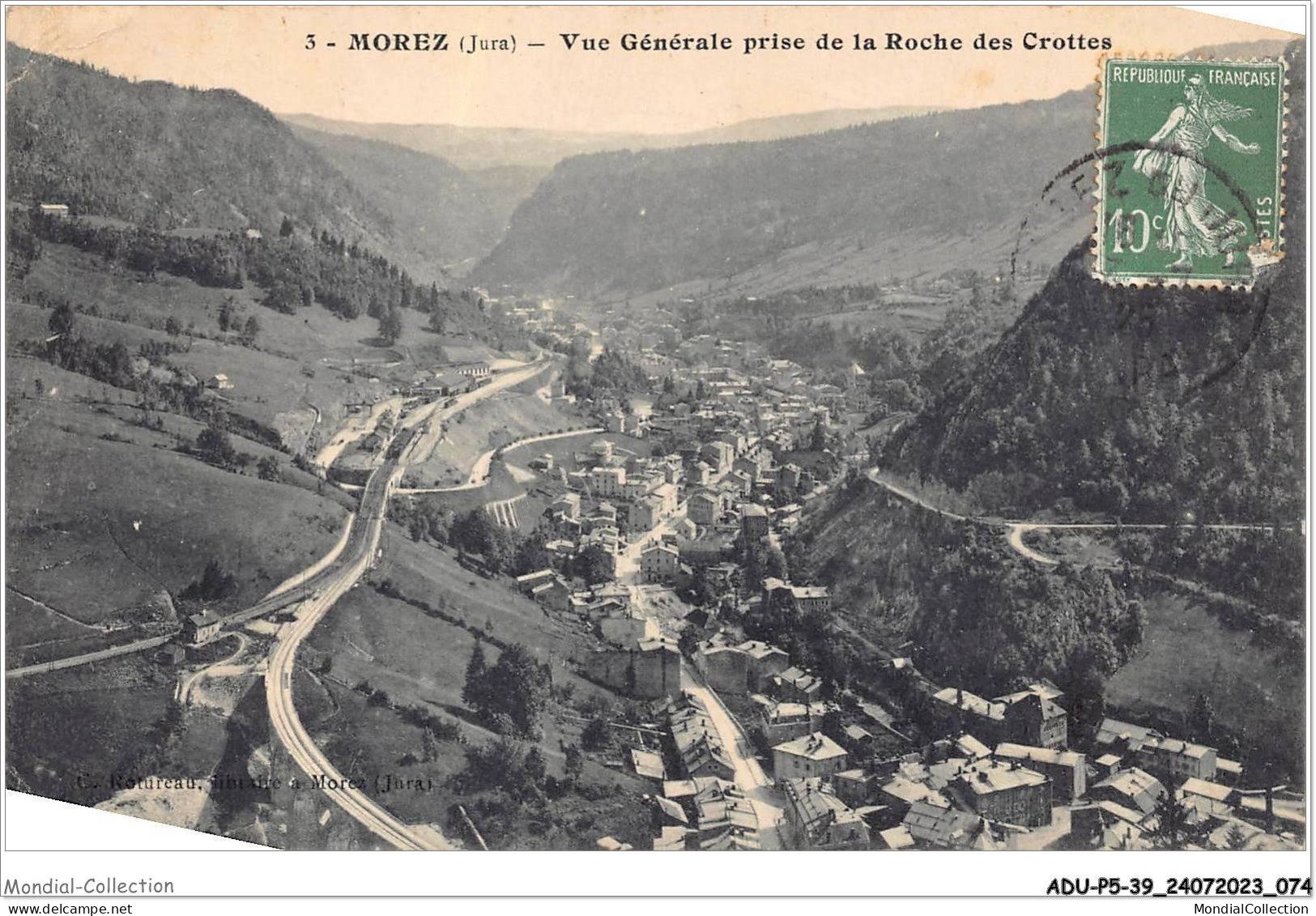 ADUP5-39-0390 - MOREZ - Vue Générale Prise De La Roche Des Grottes  - Morez