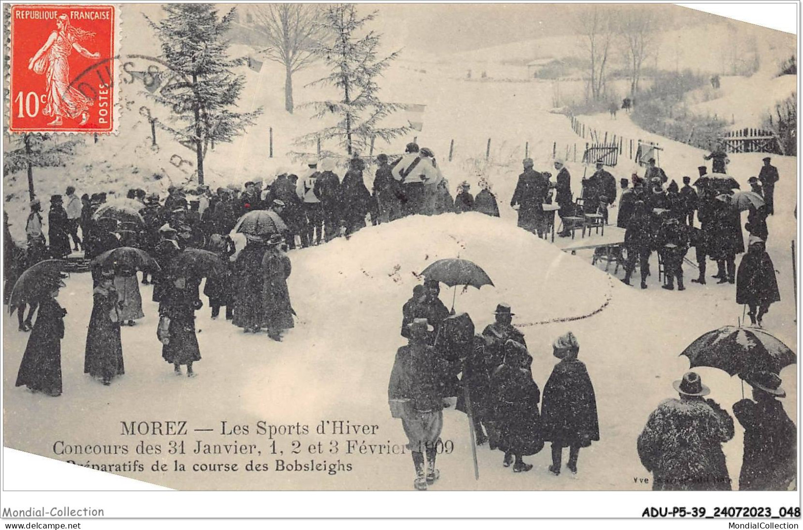 ADUP5-39-0377 - MOREZ - Les Sports D'hiver - Concours COURSE BOBSLEIGHS - Morez