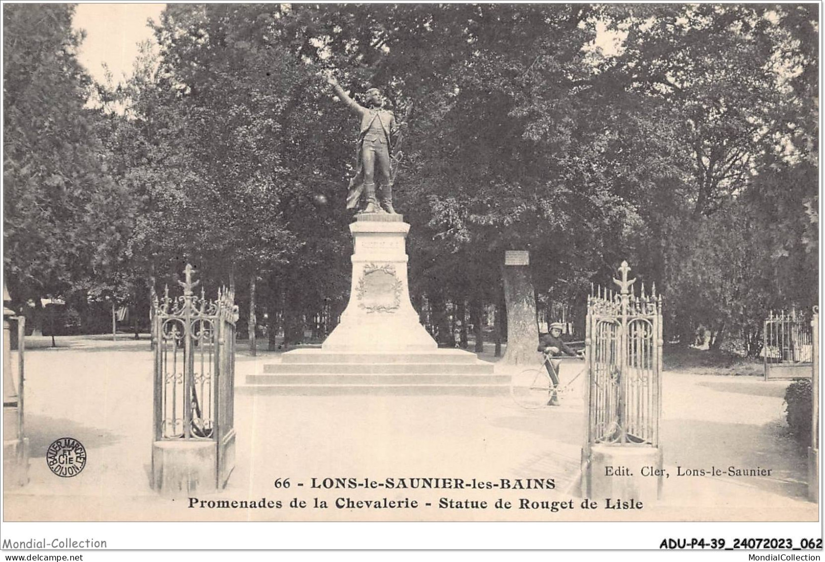 ADUP4-39-0303 - LONS-LE-SAUNIER-les-BAINS - Promenades De La Chevalerie - Statue De Rouget De Lisle  - Lons Le Saunier