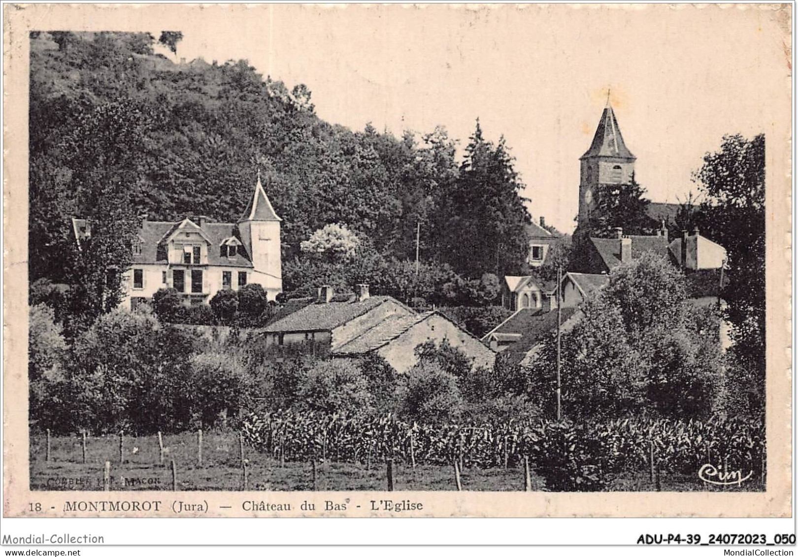 ADUP4-39-0297 - MONTMOROT - Château Du Bas - L'église  - Lons Le Saunier