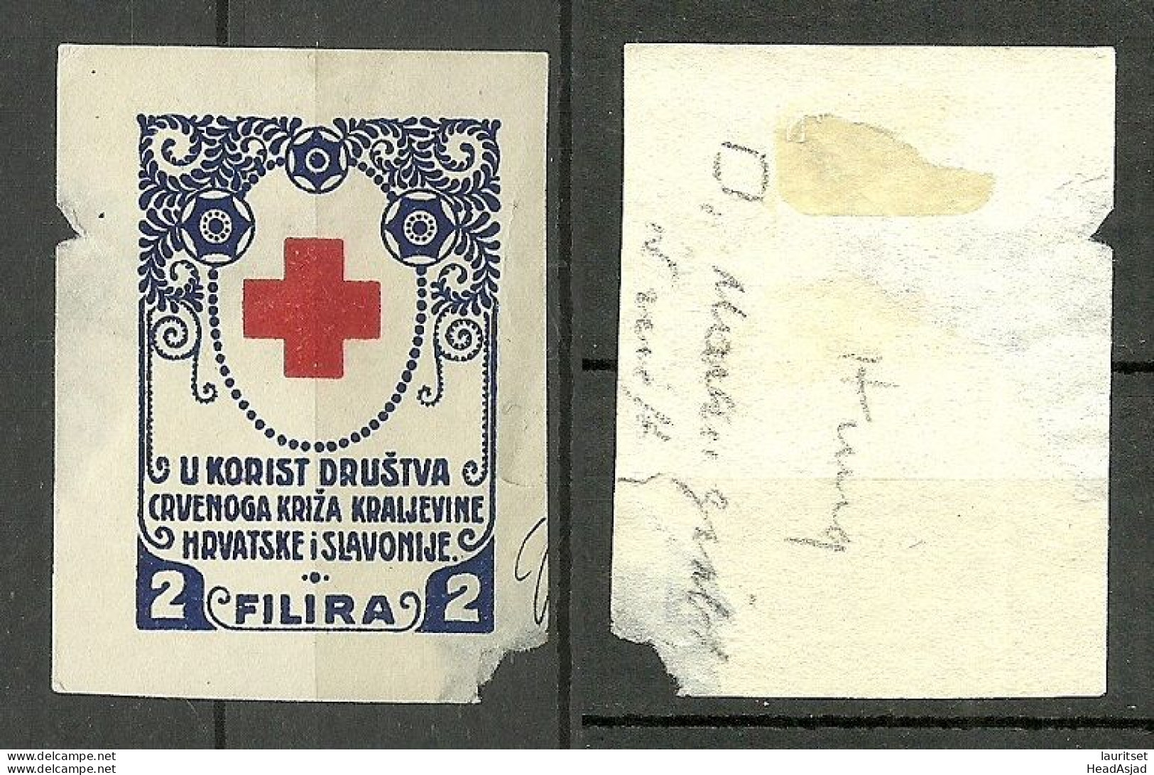 Croatia & Slovenia Vignette Red Cross Rotes Kreuz (*) Damaged - Red Cross