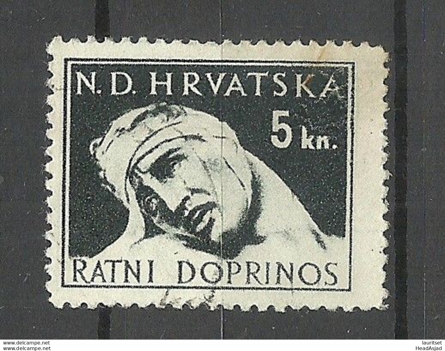 CROATIA Kroatien Hrvatska 1944 Kriegshilfe Michel 5 O - Croatie