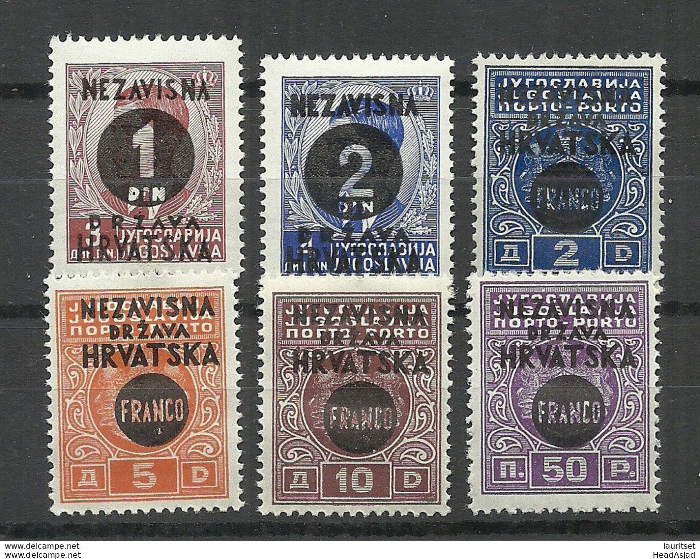 CROATIA Kroatien Hrvatska 1941 Michel 41 - 46 * - Croatie