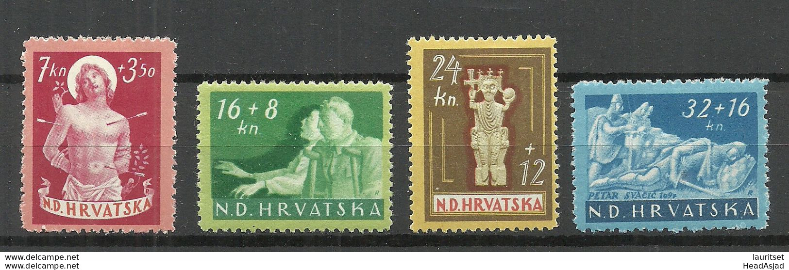 CROATIA Kroatien Hrvatska 1944 Michel 154 - 157 * - Croatie