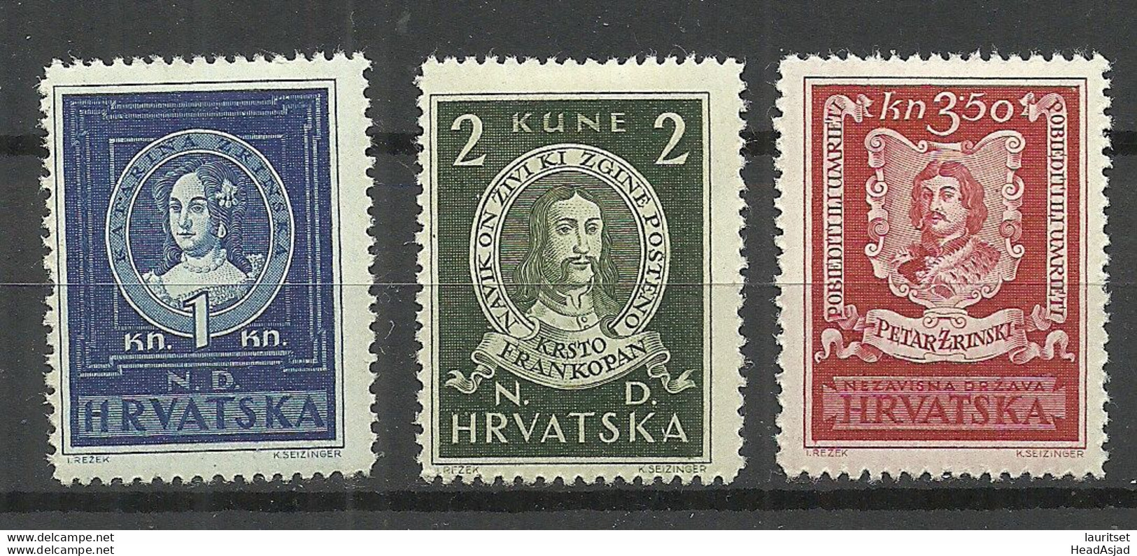 CROATIA Kroatien Hrvatska 1943 Michel 103 - 105 * - Croatia