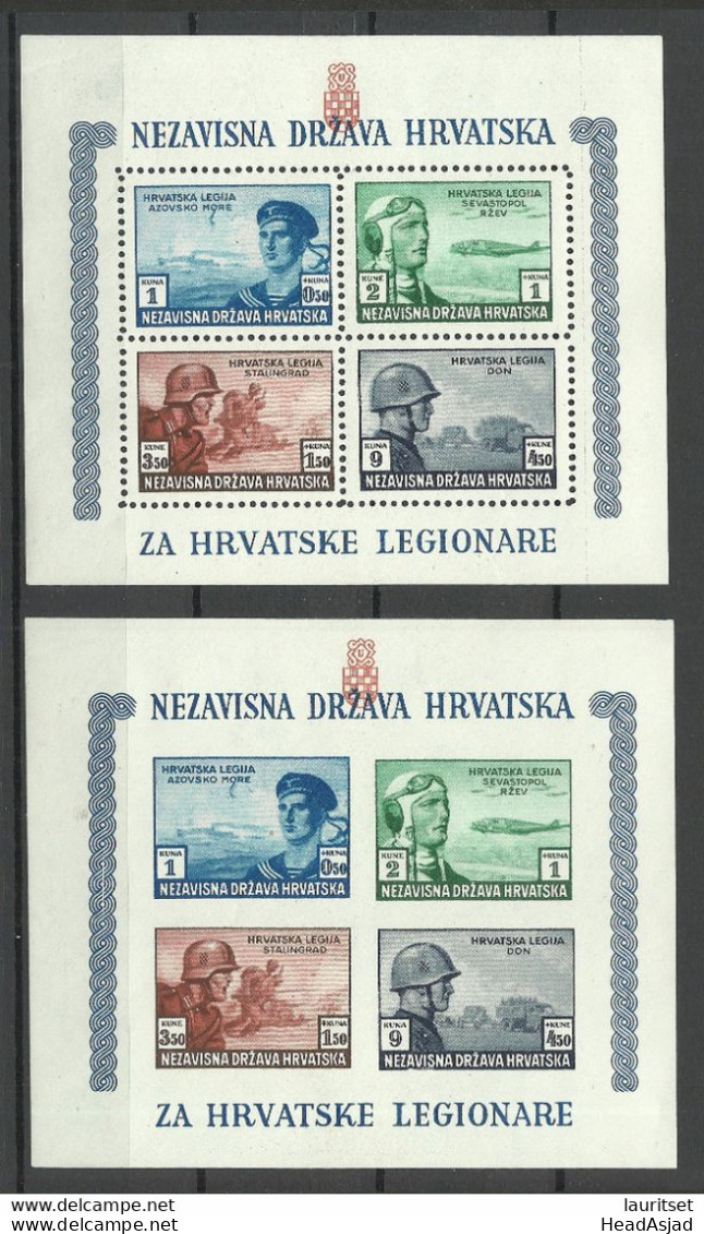 CROATIA Kroatien 1943 Hrvatska Block 5 A + B MNH - Croatie