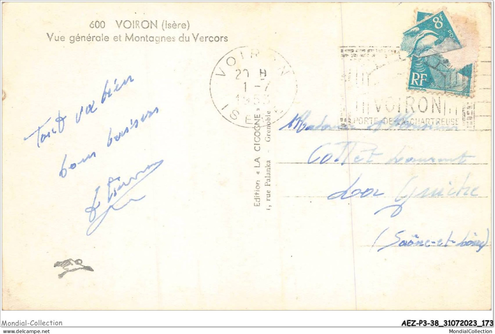 AEZP3-38-0278 - VOIRON - Vue Generale Et Montagnes De Vercors - Voiron