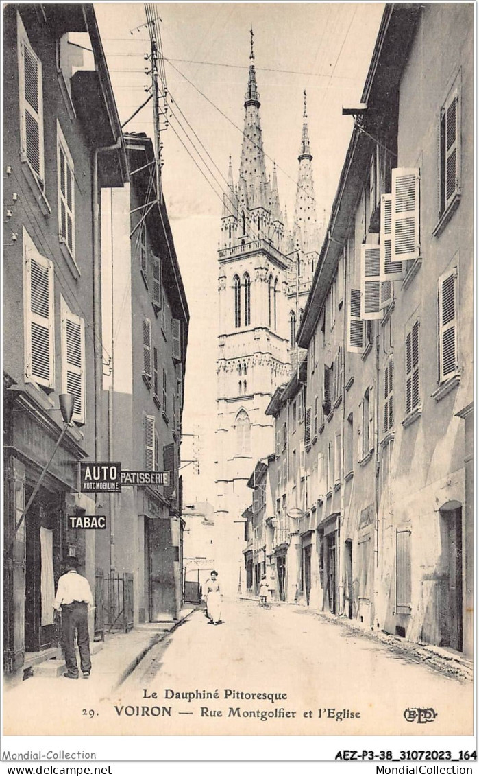 AEZP3-38-0274 - LE DAUPHINE PITTORESQUE - VOIRON - Rue Mongolfier Et L'eglise - Voiron