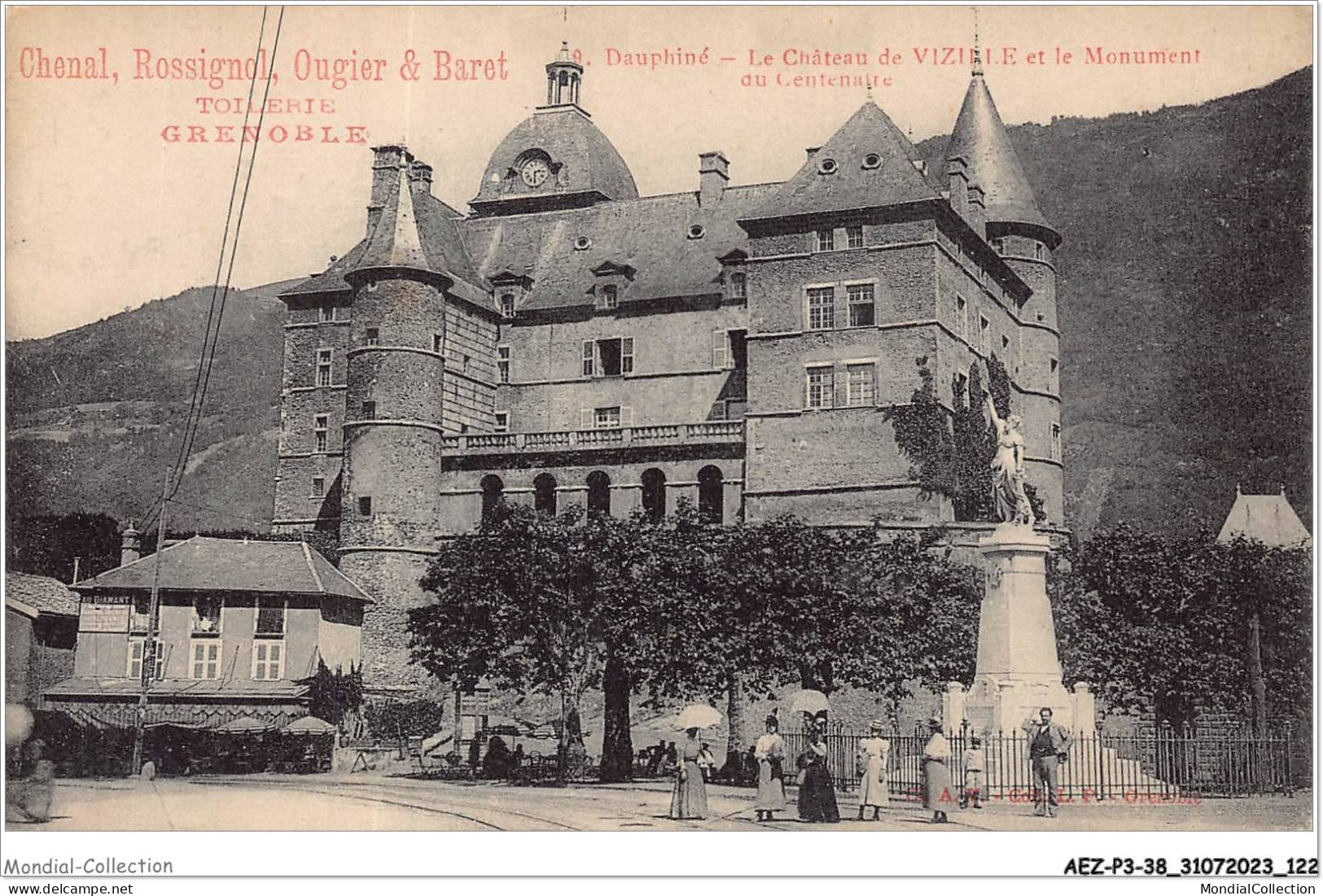 AEZP3-38-0253 - Dauphine - Le Chateau De VIZILLE Et Le Monument Du Centenaire - Vizille