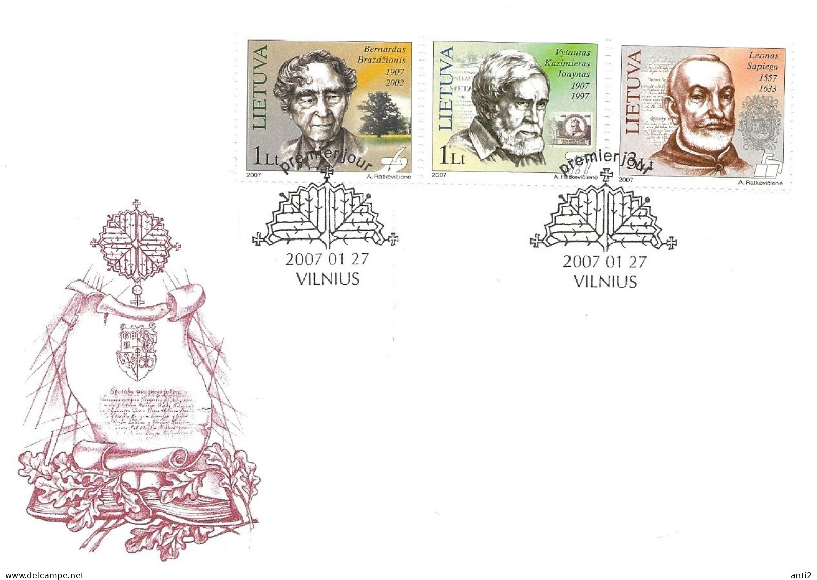 Lithuania Litauen Lietuva 2007  12 FDC Nice Object. Mi  921-953  Complete Year  But Not Bloc 34    FDC - Lituanie