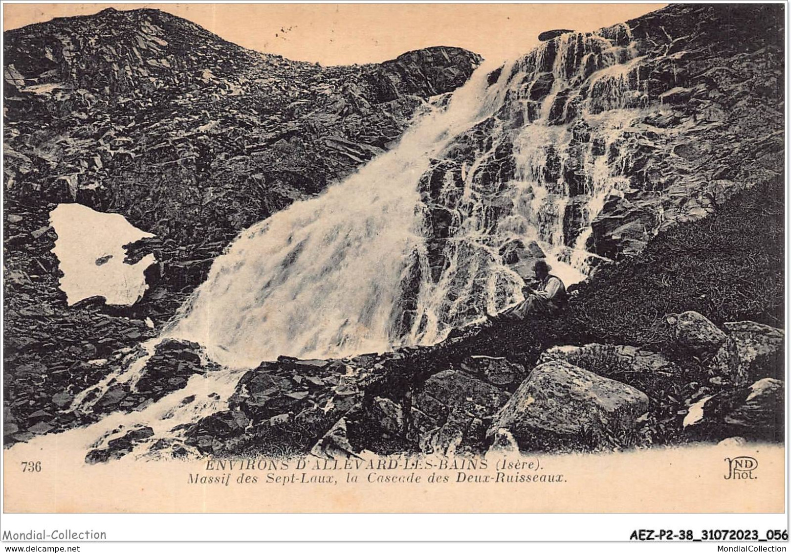 AEZP2-38-0131 - ENVIRONS D'ALLEVARD-LES-BAINS - Massif Des Sept-laux - La Cascade Des Deux-ruisseaux - Allevard