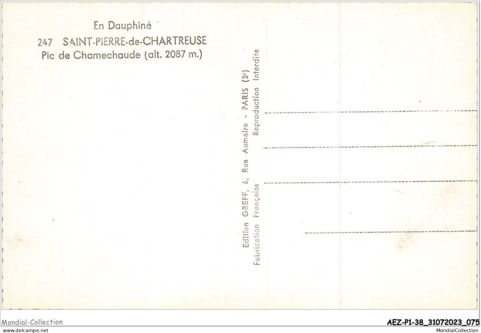 AEZP1-38-0038 - En Dauphiné - SAINT-PIERRE DE CHARTREUSE - Le Pic De Charmechaude - Chartreuse