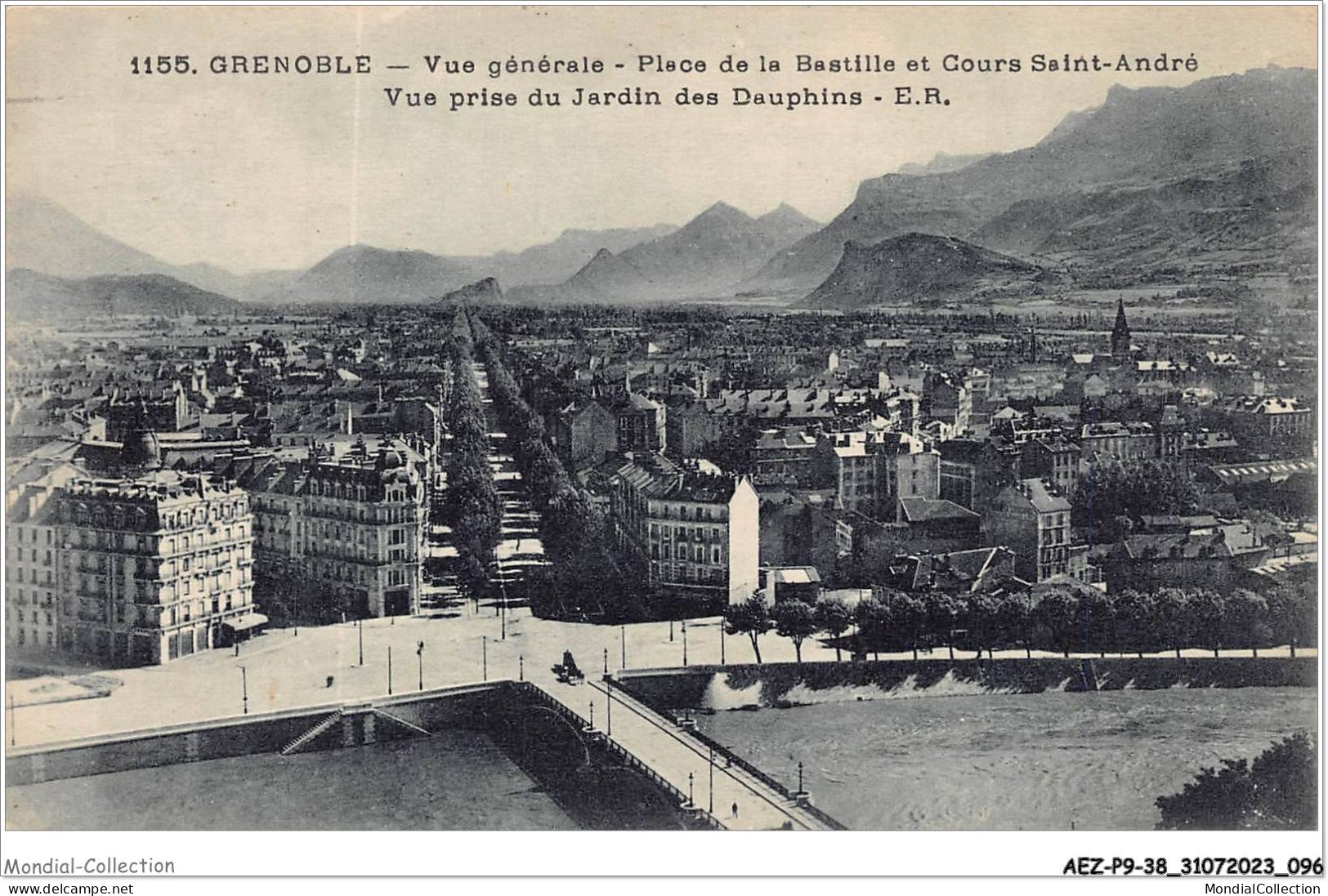 AEZP9-38-0788 - GRENOBLE - Vue Générale - Place De La Bastille Et Cours Saint-andré - Vue Prise Du Jardin Des Dauphins  - Grenoble