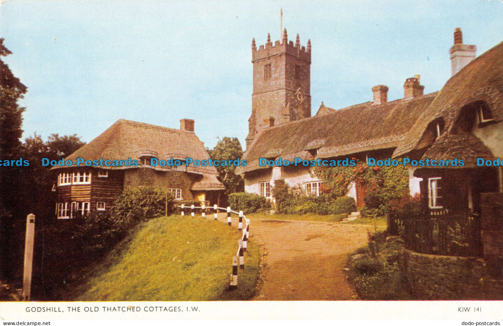 R096882 Godshill. The Old Thatched Cottages. I. W. Jarrold. RP - World