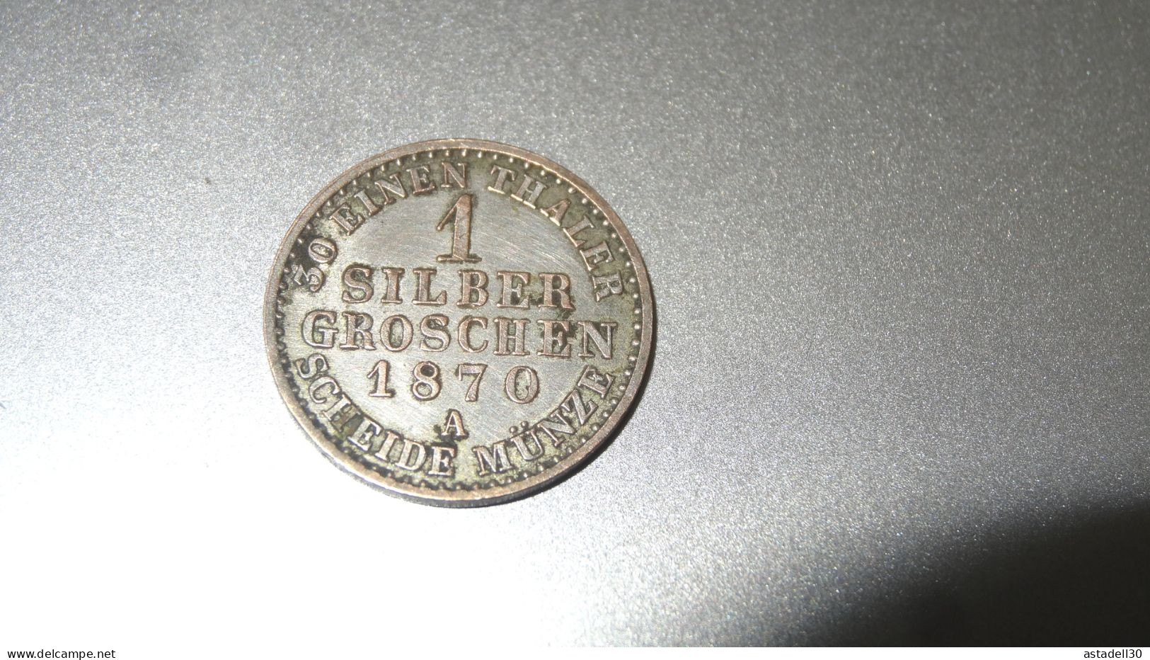 PRUSSE, Belle 1 Silber Groschen 1870A  .............. BJ-13 - Groschen & Andere Kleinmünzen