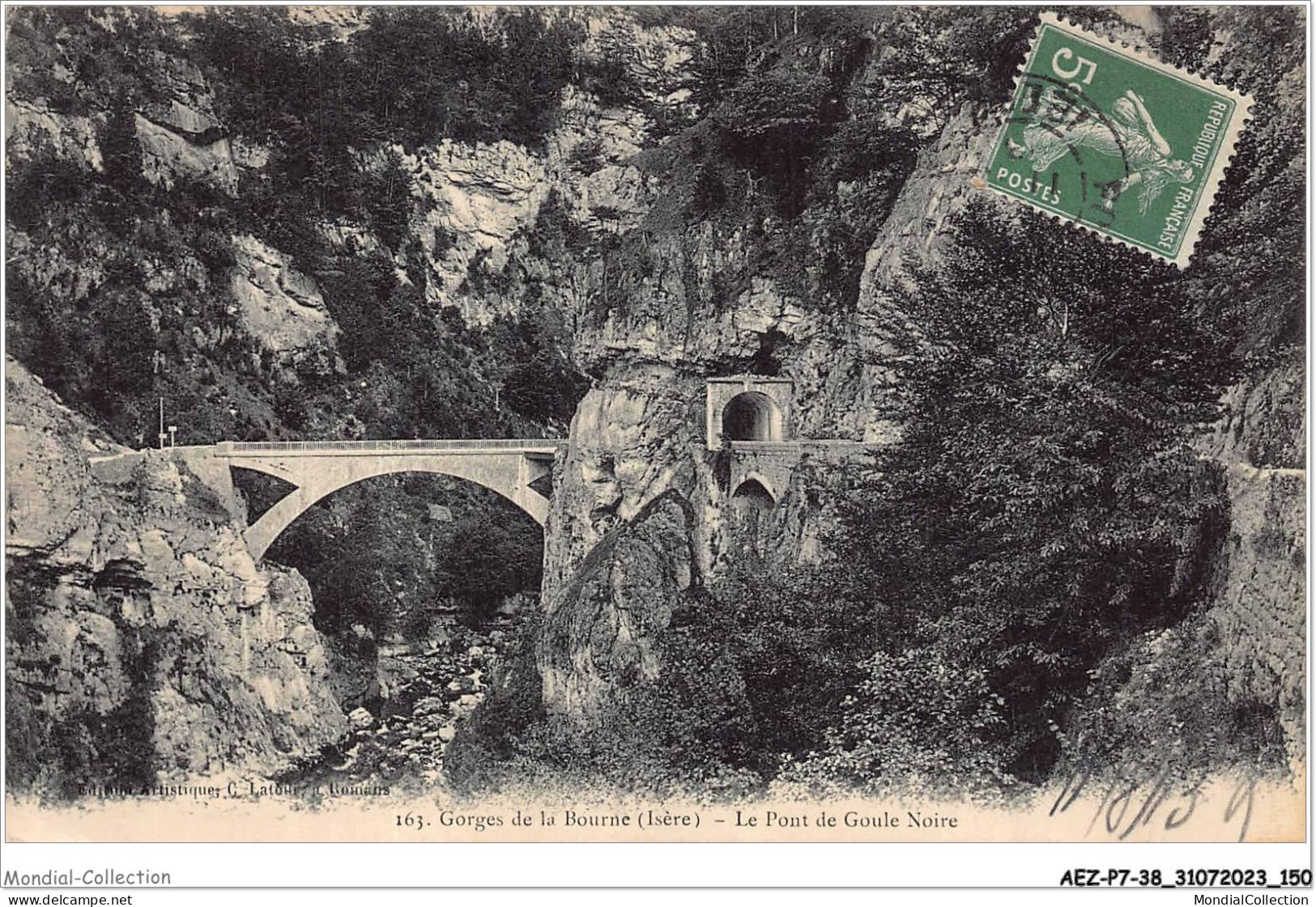 AEZP7-38-0639 - VERCORS - Gorges De La Bourne - Le Pont De Goule Noire  - Vercors