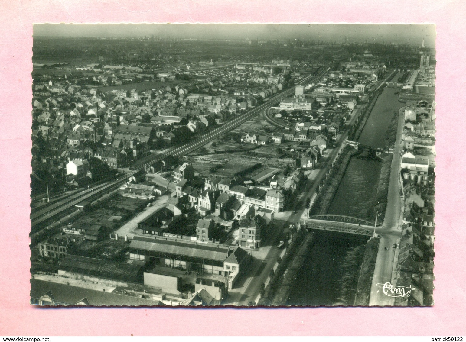 59 - NORD - COUDEKERQUE BRANCHE Prés DUNKERQUE - VUE AERIENNE - PONT ST GEORGES / GARE / COOPERATEURS - Coudekerque Branche