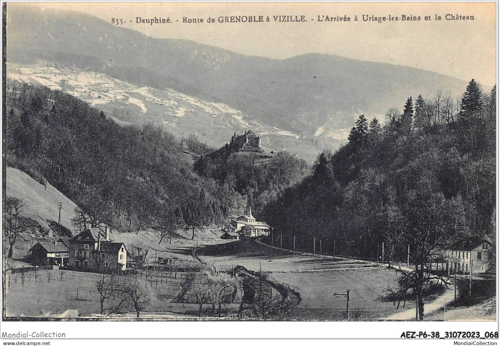 AEZP6-38-0500 - LE DAUPHINE - Route De GRENOBLE A VIZILLE - L'arrivée A Uriage-les-bains Et Le Chateau - Vizille