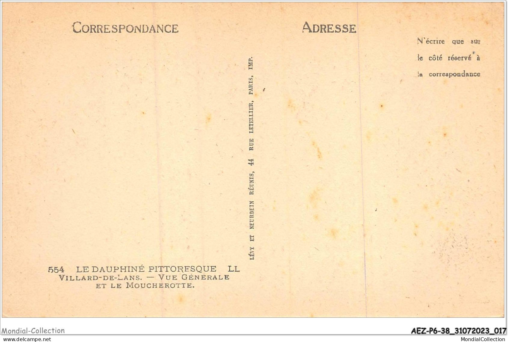 AEZP6-38-0474 - LE DAUPHINE PITTORESQUE - VILLARS-DE-LANS - Vue Generale Et Le Moucherotte - Villard-de-Lans