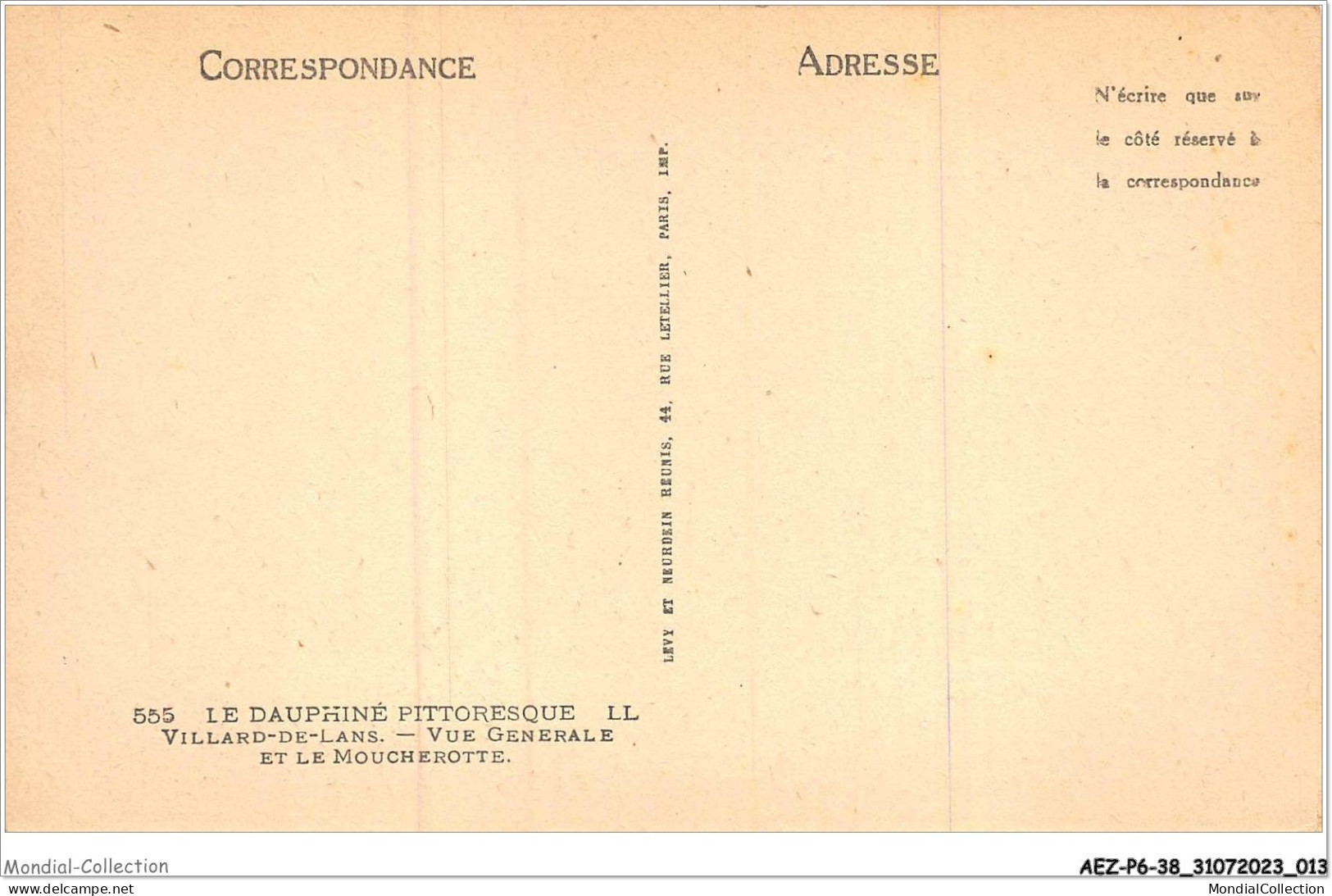 AEZP6-38-0472 - LE DAUPHINE PITTORESQUE - VILLARS-DE-LANS  - Vue Generale Et Le Moucherotte - Villard-de-Lans