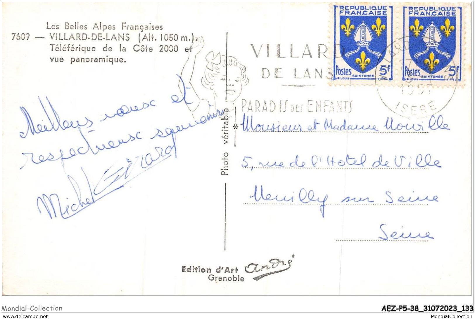 AEZP5-38-0439 - Villard De Lans - Teleferique De La Cote 2000 Et Vue Panoramique - Villard-de-Lans