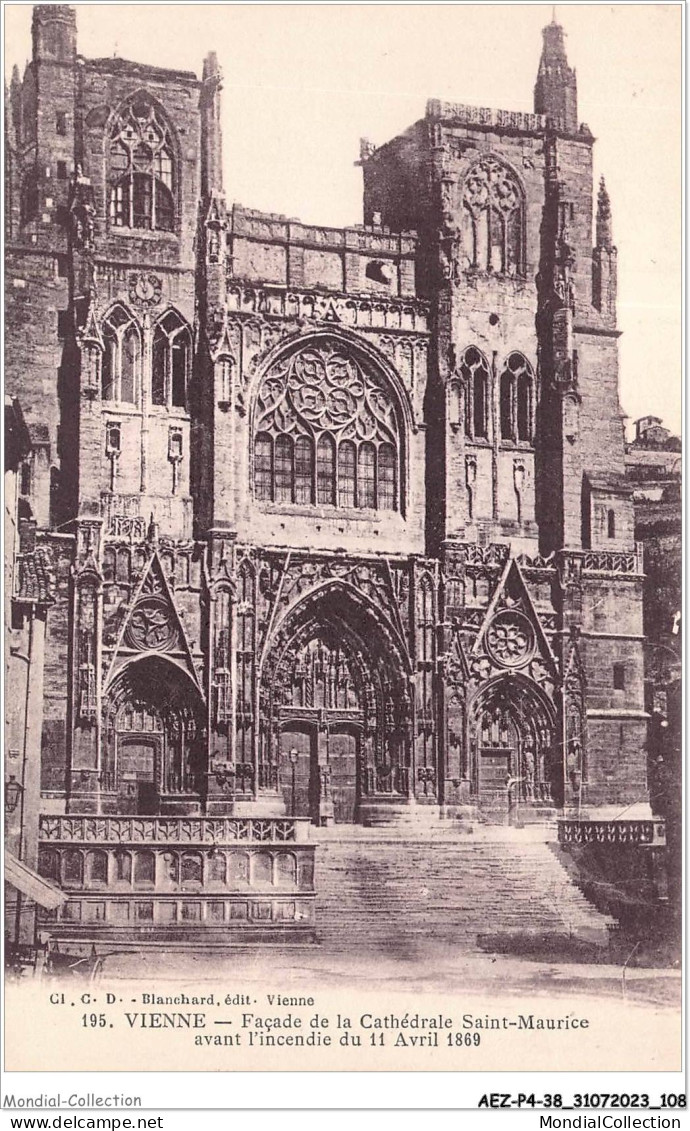 AEZP4-38-0343 - VIENNE - Facade De La Cathedrale Saint-Maurice Avant L'incendie Du 11 Avril 1869 - Vienne