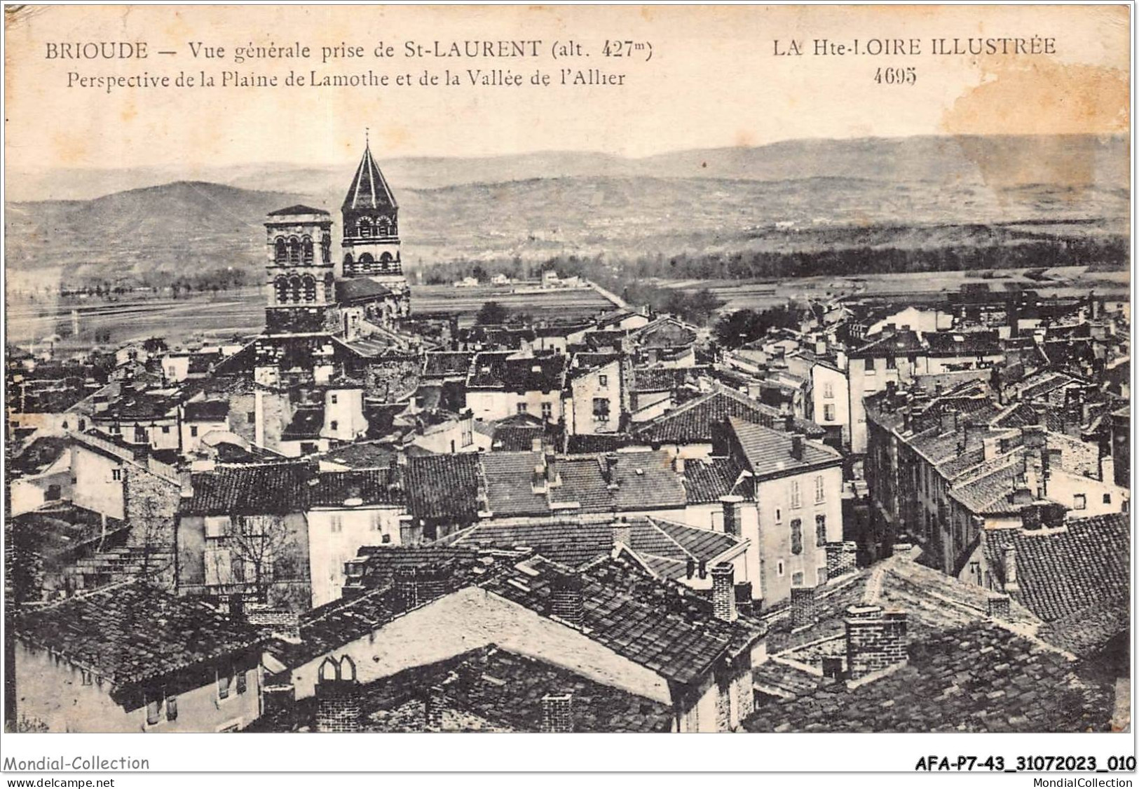 AFAP7-43-0664 - BRIOUDE - Vue Générale Prise De St-laurant - Perspective De La Plaine De Lamothe  - Brioude