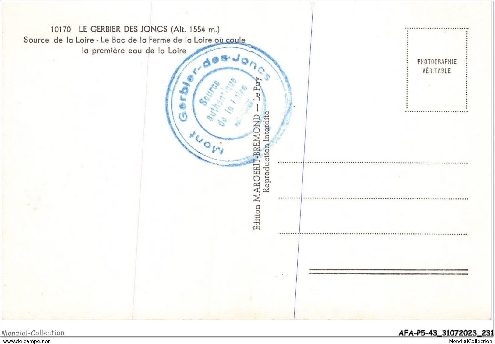 AFAP5-43-0552 - LE GERBIER Des JONCS - La Source De La Loire - Le Bac De La Ferme De La Loire Ou Coule La Première Eau  - Sonstige & Ohne Zuordnung