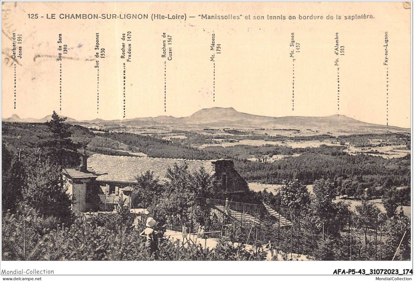 AFAP5-43-0524 - LE CHAMBON-SUR-LIGNON - Manissolles Et Son Tennis En Bordure De La Sapinière - Le Chambon-sur-Lignon