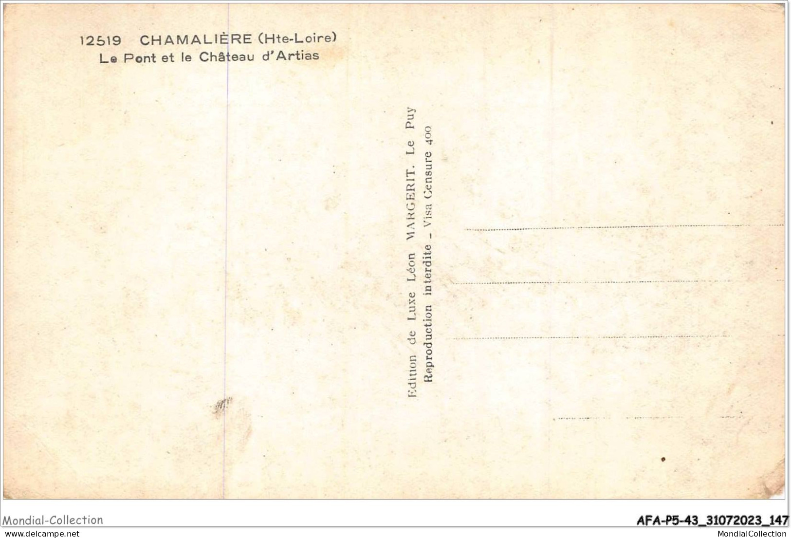 AFAP5-43-0510 - CHAMALIERES - Le Pont Et Le Château D'artias - Other & Unclassified