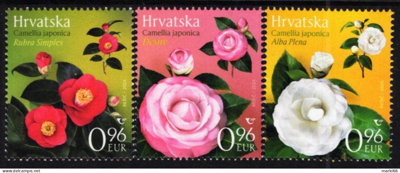 Croatia - 2024 - Flora - Camelia Flowers - Mint Stamp Set - Croatie