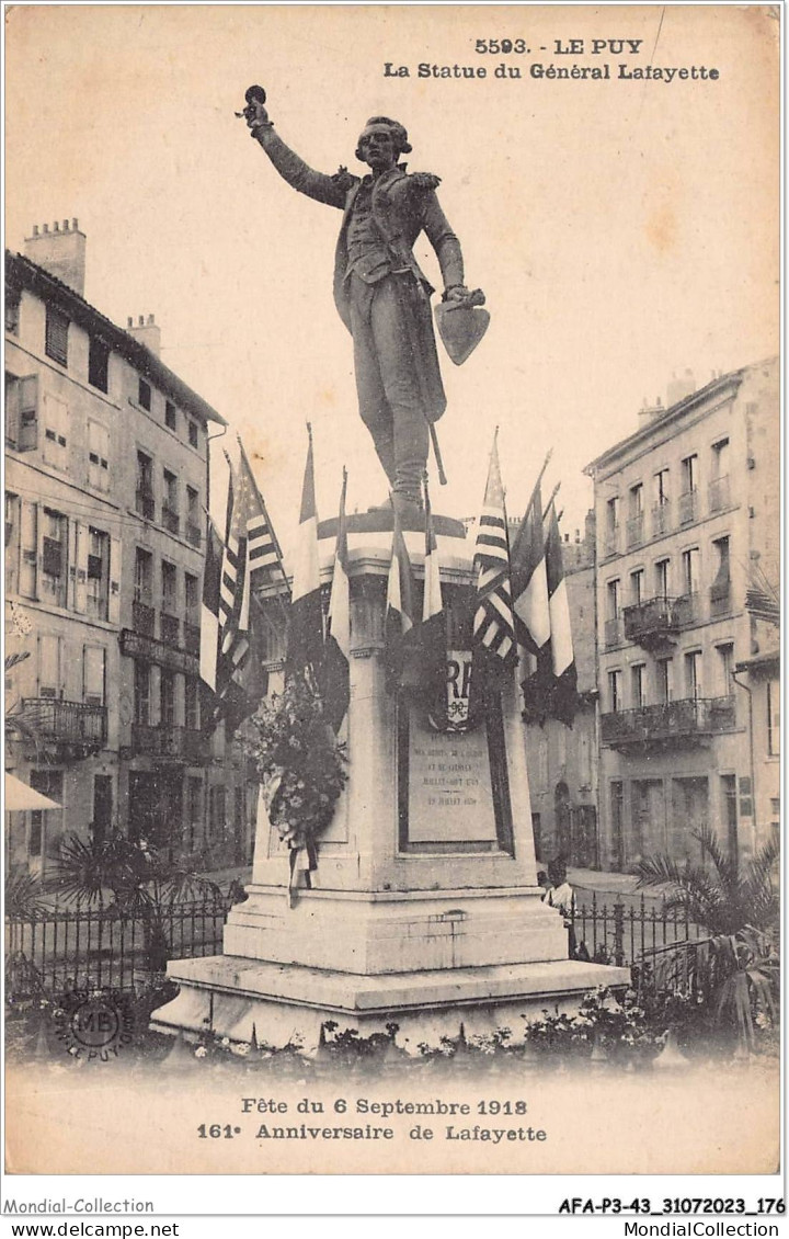 AFAP3-43-0309 - LE PUY - La Statue Du Général Latayette - Le Puy En Velay