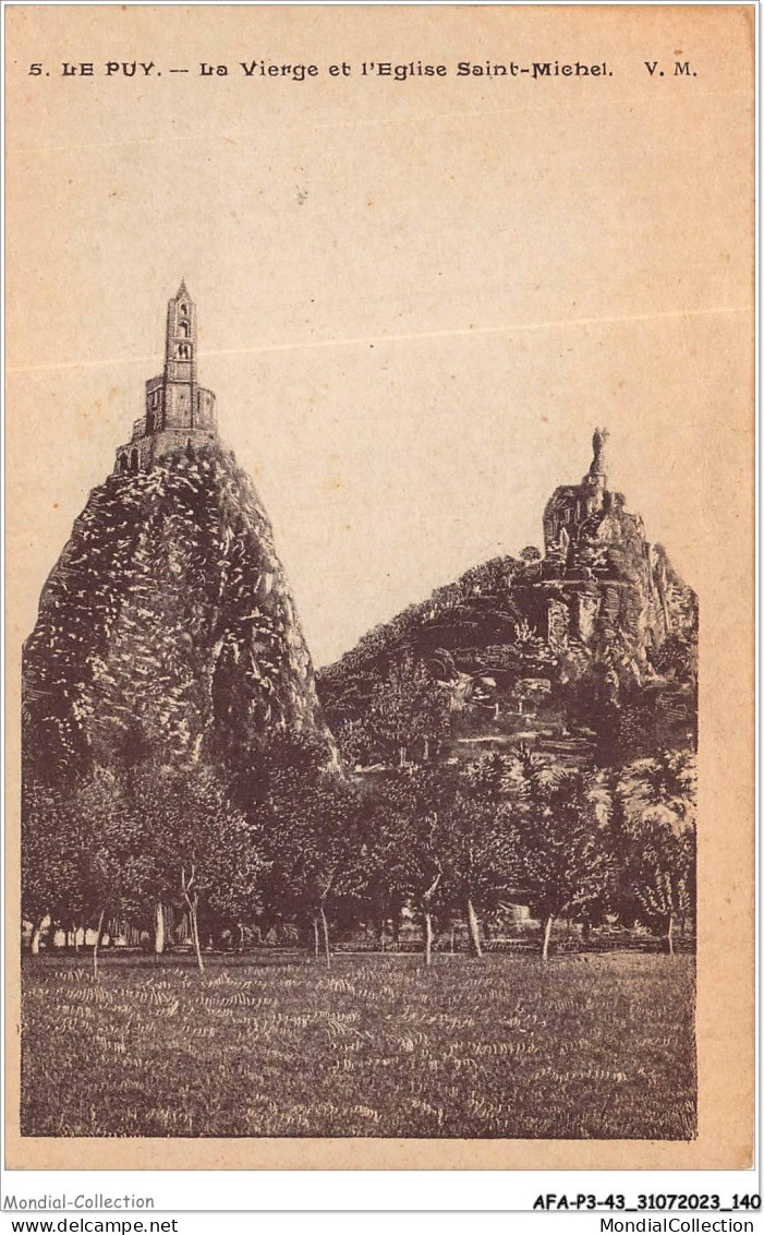 AFAP3-43-0291 - LE PUY - La Vierge Et L'église Saint-michel - Le Puy En Velay