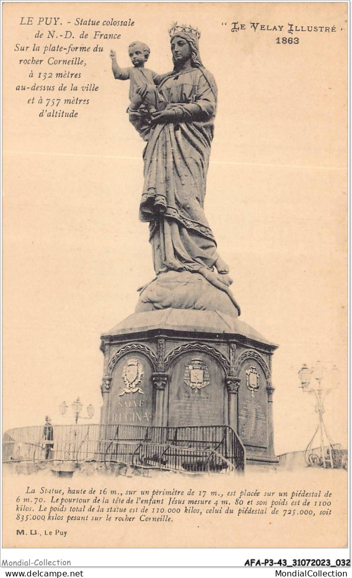 AFAP3-43-0236 - LE PUY - Statue Colossale De Notre-dame De France - Le Puy En Velay