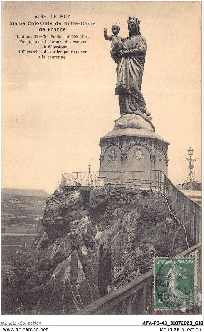 AFAP3-43-0229 - LE PUY - Statue Colossale De Notre-dame De France - Le Puy En Velay