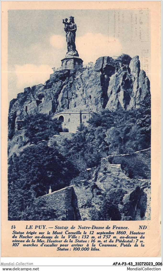 AFAP3-43-0223 - LE PUY - Statue De Notre-dame De France - Le Puy En Velay