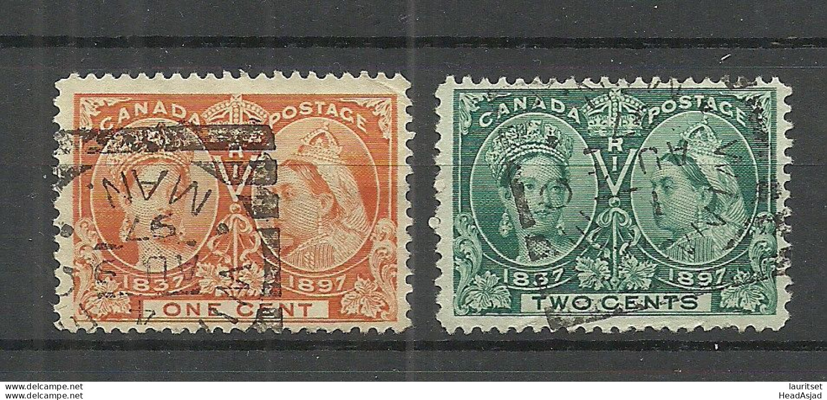 CANADA Kanada 1897 Queen Victoria QV Diamond Jubilee Michel 39 - 40 O - Used Stamps