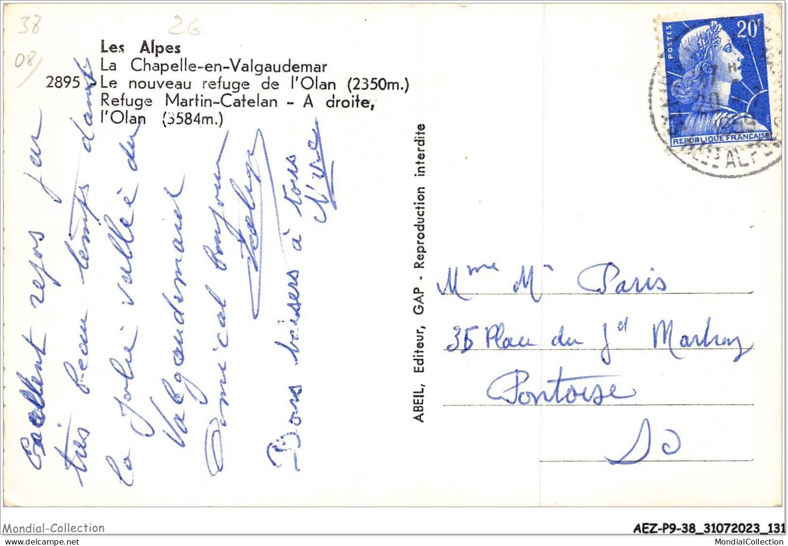 AEZP9-38-0805 - Les Alpes - La Chapelle-en-valgaudemar - Le Nouveau Refuge De L'olan  - Autres & Non Classés
