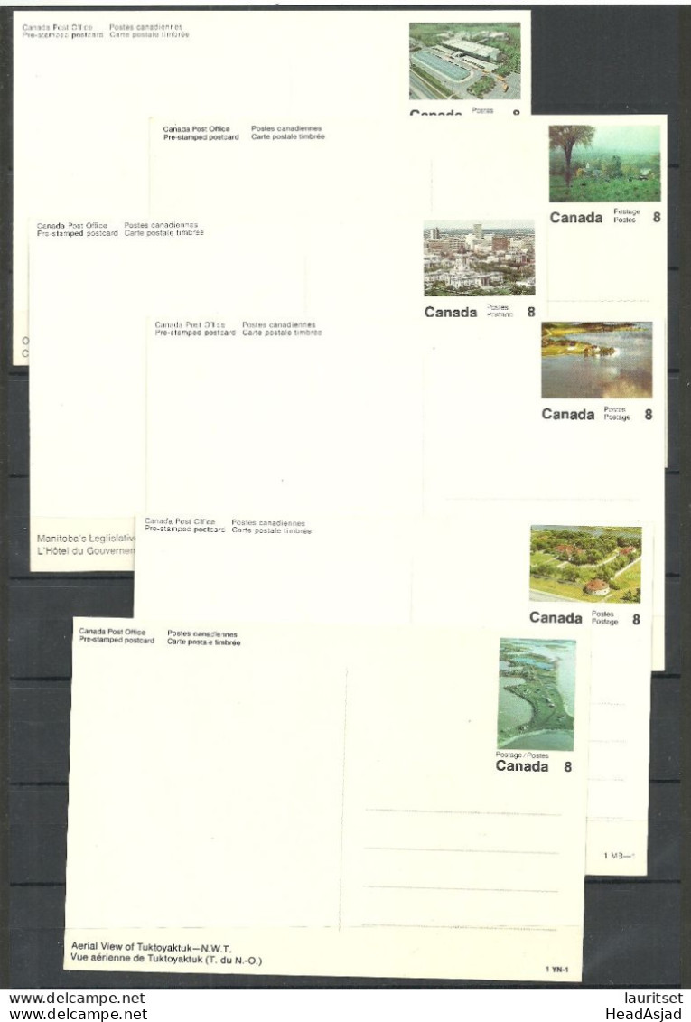 Canada Kanada - Pre-stamped Postcards Postal Stationery Cards, Land Scapes City Views, 6 Pcs, Unused - 1953-.... Règne D'Elizabeth II