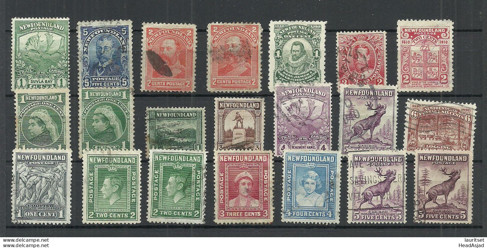 NEWFOUNDLAND CANADA Kanada 1897-1938, Smal Lott Of 21 Stamps, Mostly Used (Mi 68 (1910) Is MH/*) - Sonstige & Ohne Zuordnung