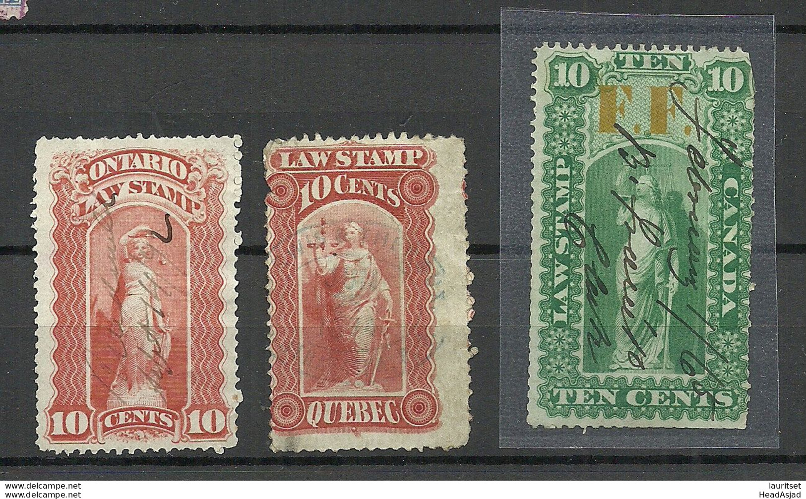 CANADA Taxe Tax Revenue Law Stamps O - Fiscaux
