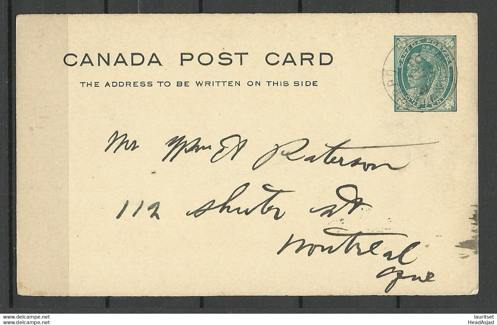 CANADA Kanada 1903 Postal Stationery Card 1 C. Ganzsache Queen Victoria - 1860-1899 Regno Di Victoria